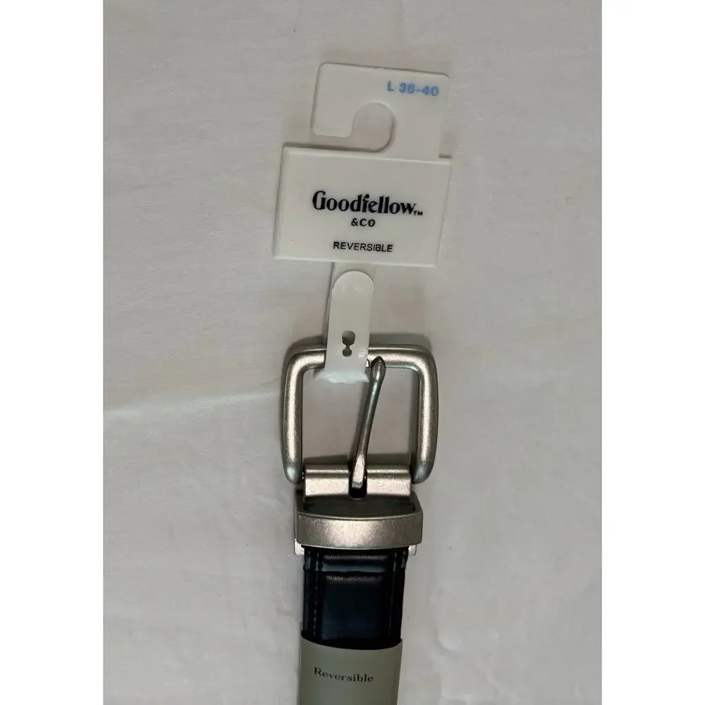 Goodfellow men's dress belt Black/brown large 36-40 NWT